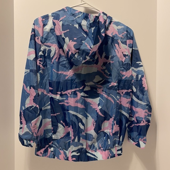 Adidas Girl’s Size Medium (10/12) Blue Camouflage Lightweight Zip Up Jacket - Picture 8 of 9